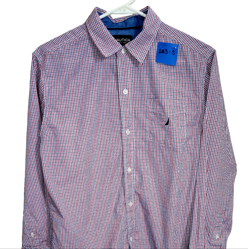 Nautica Boy's Red Checkered Shirt